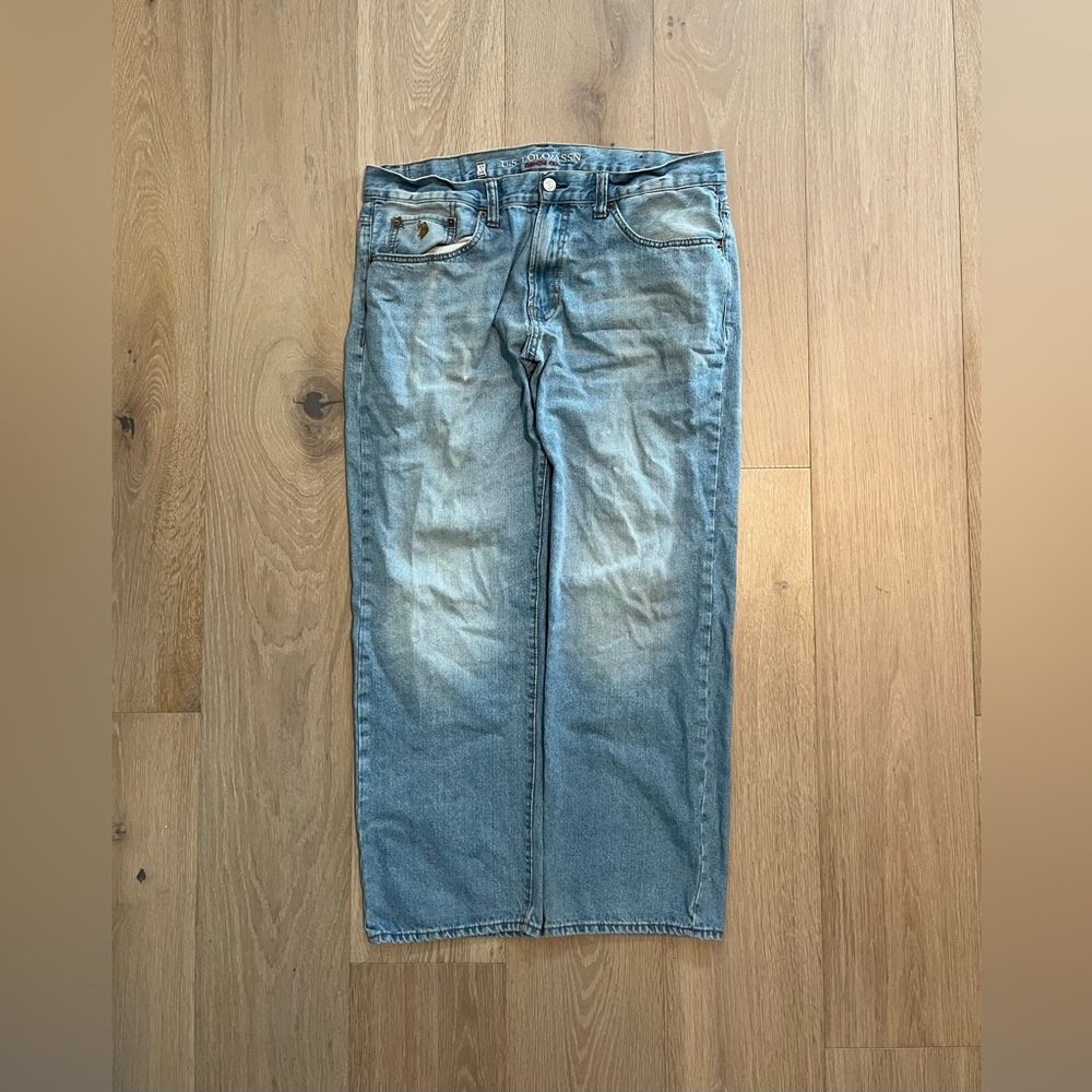Baggy “U.S Polo Assn. Denim Co.” “Exclusive Of Decoration” Faded jeans